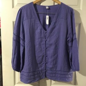 6 FOR $25 Indigo Old Navy linen tunic NWT